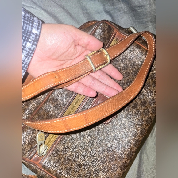 Clean Authentic Vintage Celine Brown Leather Macadam Crossbody - Picture 7 of 11
